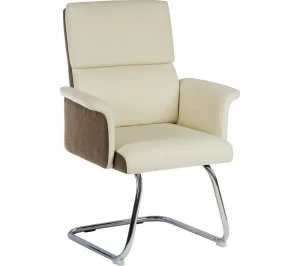 TEKNIK Elegance 6959CRE Visitor Chair - Cream & Brown, Cream
