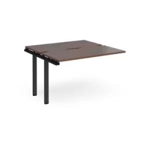 Bench Desk Add On Rectangular Desk 1200mm With Sliding Tops Walnut Tops With Black Frames 1200mm Depth Adapt