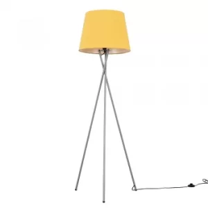 Camden Grey Tripod Floor Lamp with XL Mustard Aspen Shade