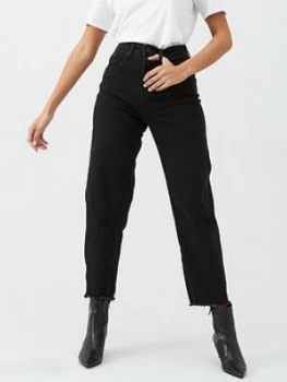WHISTLES High Waist Barrel Leg Jeans - Black, Size 32, Women