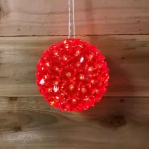 14cm Diamter Hanging 100 LED Indoor Christmas Blossom Flashing Ball In Pink