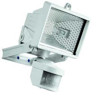 Wickes Compact White Halogen Floodlight with PIR - 120W R7S