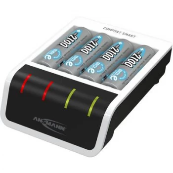 Ansmann Comfort Smart Charger for cylindrical cells incl. rechargeable battery NiMH AAA , AA