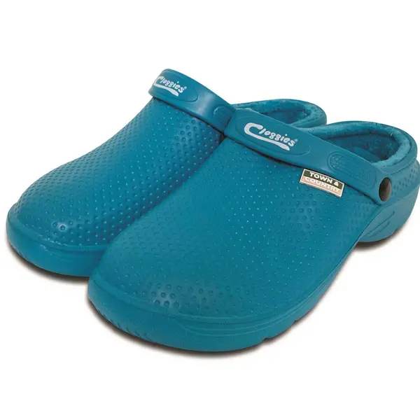 Town & Country FLEECY EVA CLOGGIES SHOES TEAL SIZE 8