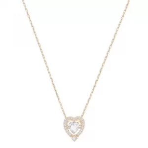 Ladies Swarovski Rose Gold Plated Sparkling Heart Necklace