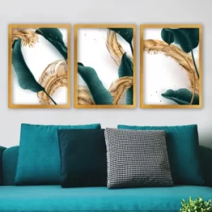 3AC179 Multicolor Decorative Framed Painting (3 Pieces)