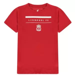 Team Liverpool Crest T Shirt Junior Boys - Red