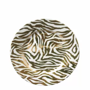 Animal Luxe Dinner Plate Zebra Print Gold 27cm