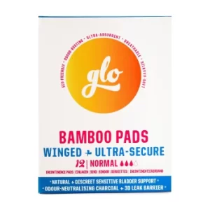 Glo Bamboo Pads for Sensitive Bladder, Normal w/ Wings 12 pads