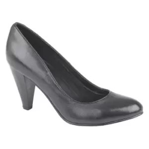 Mod Comfys Womens/Ladies Heel Plain Leather Court Shoes (5 UK) (Black)