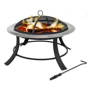 Tepro Silver City Fire Pit with Spark Guard