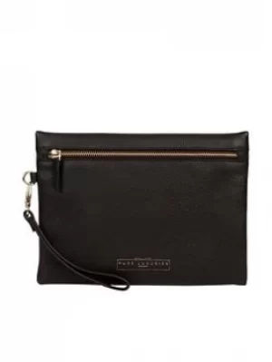 Pure Luxuries London Black 'Chalfont' Leather Clutch Bag