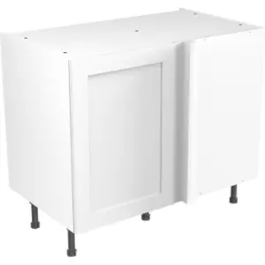 Kitchen Kit Flatpack Shaker Kitchen Cabinet Base Blind Corner Unit Ultra Matt 1000mm in White MFC