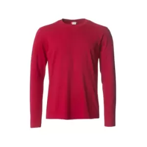 Clique Mens Basic Long-Sleeved T-Shirt (M) (Red)