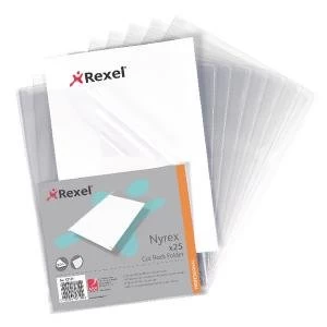 Rexel Nyrex Cut Back Folder A4 Clear Pack of 25 GFA4 12121