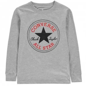 Converse Chuck Long Sleeved T Shirt Junior Boys - Dark Grey/Black