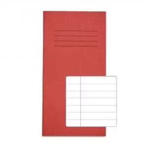 RHINO 8 x 4 Exercise Book 32 Pages 16 Leaf Red 12mm Lined VNB005-96-0