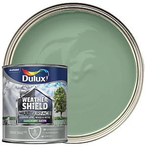 Dulux Weathershield Multi Surface Quick Dry Fresh Sage Satin Paint 750ml