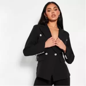 I Saw It First Military Style Fitted Blazer - Black