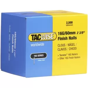Tacwise - 0300 Type 160 (16G) / 60 mm Galvanised Finish Nails, Pack of 2,500 - Silver