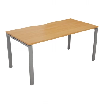 CB 1 Person Bench 1200 x 800 - Beech Top and Silver Legs