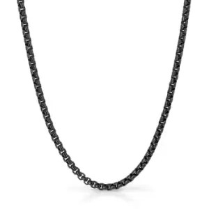 Fred Bennett Stainless Steel Black IP Box Chain Necklace