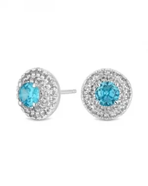 Simply Silver Double Halo Stud Earring