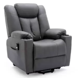 Afton Electric Rise Fabric Recliner Chair - Charcoal