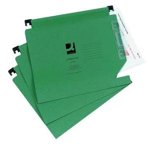 Q-Connect 15mm Lateral File Manilla 150 Sheet Green Pack of 25 KF01184