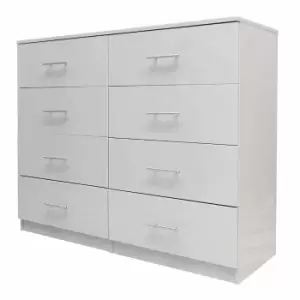 Helston Gloss Extra Large 8 Drawer Chest, Grey