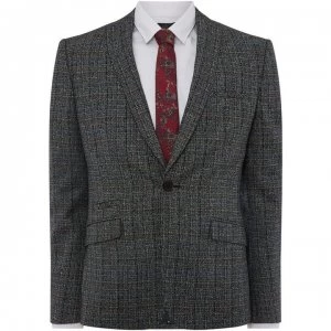 Label Lab Mimosa Skinny Fit Mouline Overcheck Suit Jacket - Grey