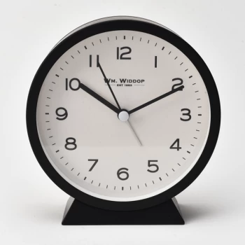 WM WIDDOP Round Alarm Clock with Flat Base - Black