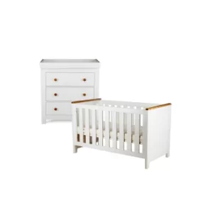 Aylesbury Ash 2 Piece Dresser and Cot Bed Furniture Set