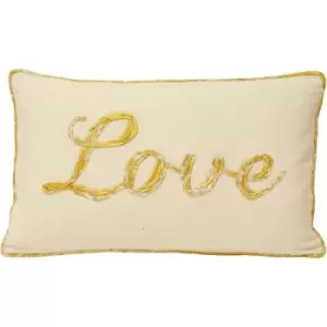 Riva Home Christmas Tide Love Cushion Cover (30x50cm) (Gold) - Gold