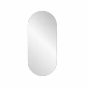 Nielsen Enna Oval Pill Shaped Metal Large Wall Mirror, Silver, 80 x 40cm