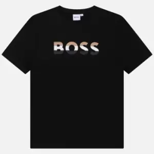 Hugo Boss Boys Ombre Logo-Detailed Cotton-Blend T-Shirt - 12 Years