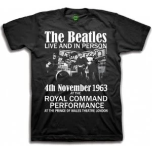 The Beatles Live and in Person Boys Blk TS: Medium