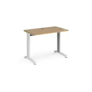 Office Desk Rectangular Desk 1000mm Oak Tops With White Frames 600mm Depth TR10