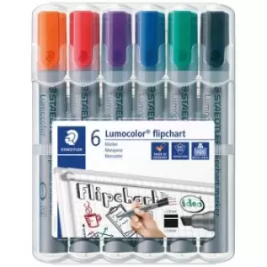 Staedtler 356 B WP6 Flipchart marker Lumocolor flipchart marker 356 B 2 - 5mm Black, Blue, Red, Green, Orange, Purple 6 pc(s)
