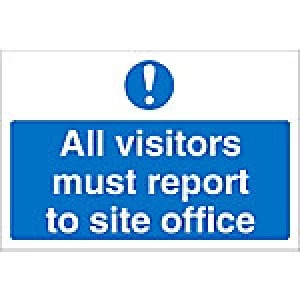 Mandatory Sign Visitors Report To Office Fluted Board 45 x 60 cm