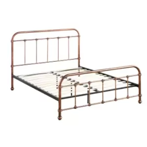 Crazy Price Beds Burford Antique Copper Metal Double Bed