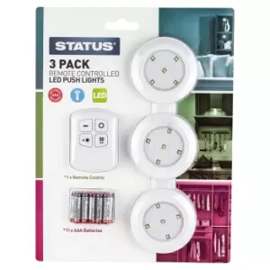 Status Remote Controlled LED Push Lights - 3 Pack