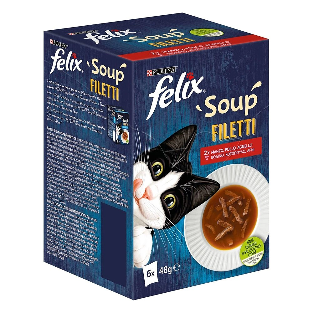 Felix Soup Tender Strips Farm Selection Cat Food 6 x 48g - wilko