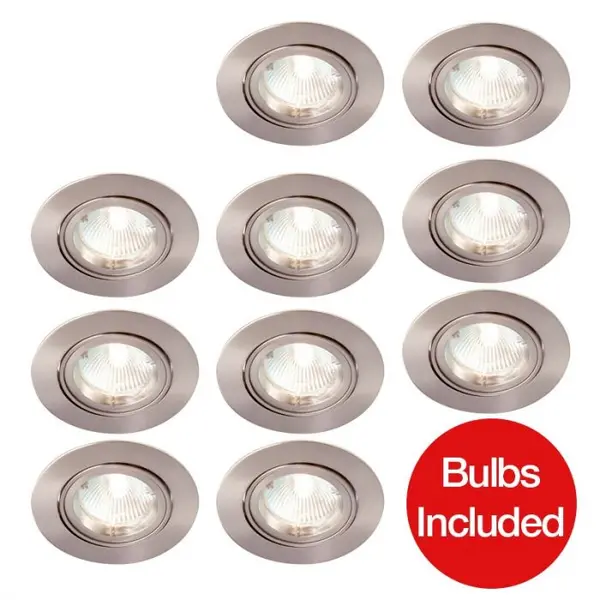 Robus Robus Fire Rated LED Adjustable Downlight - Brushed Chrome - Pack of 10