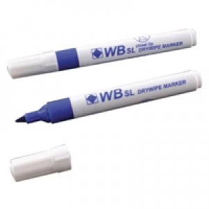 Nice Price Blue Whiteboard Markers Chisel Tip Pack of 10 WX26036