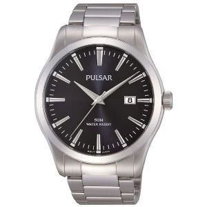 Pulsar PS9297X1 Mens Stainless Steel Bracelet Black Dial 50M Watch