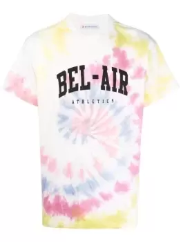 BEL-AIR ATHLETICS Logo Print Tie-Dye T-Shirt White