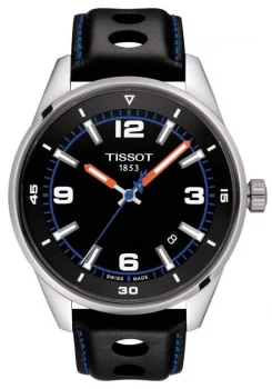 Tissot Alpine Black Leather Strap Black Dial Watch