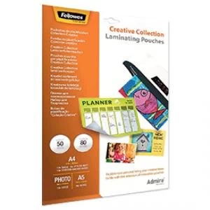 Fellowes 5602301 Admire Creative Collection Laminating Pouches 50pk