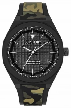 Superdry Camo Printed Silicone Soft Touch Black Dial Watch